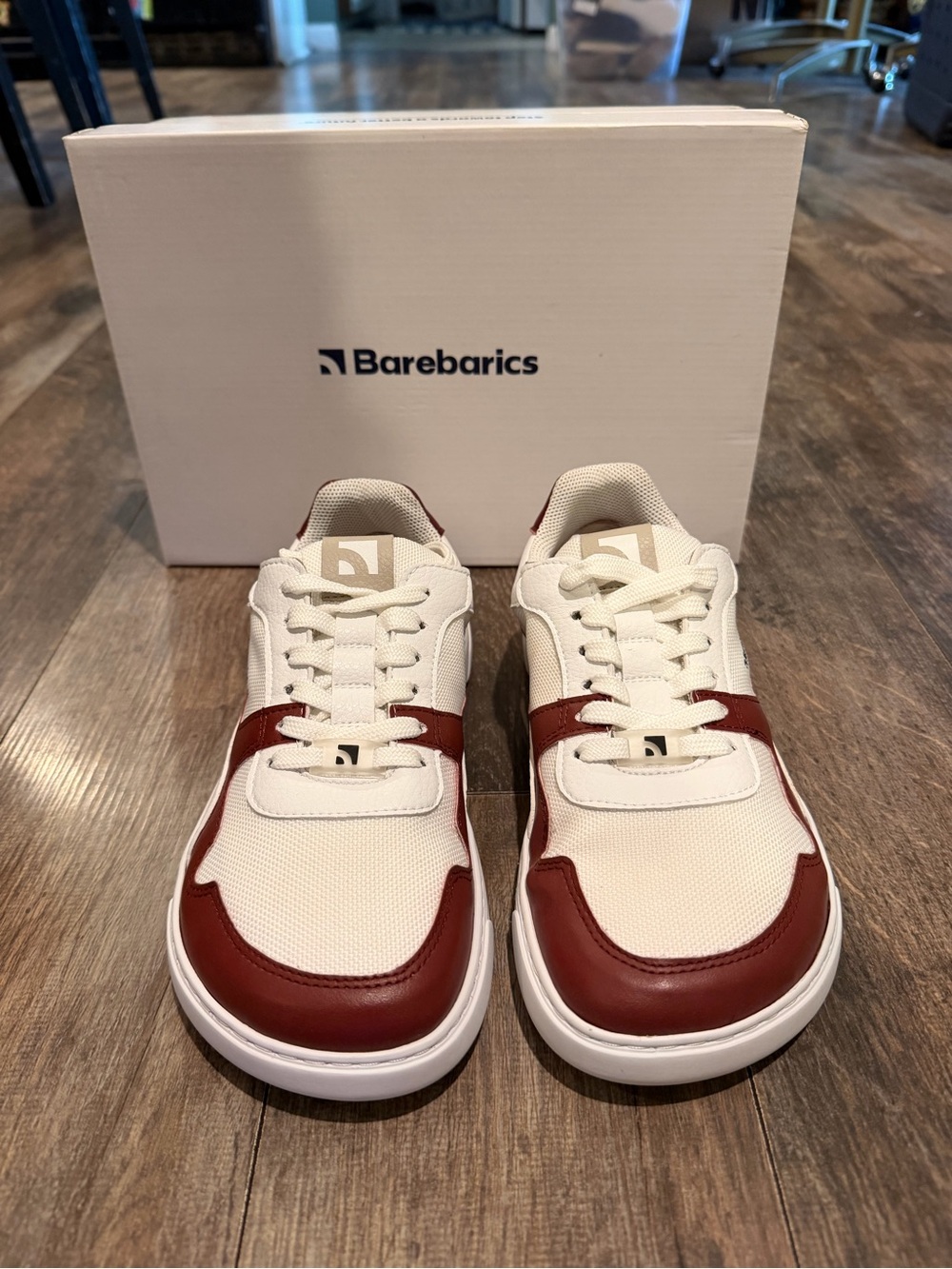 Barebarics Women's Cream & Burgundy Low-Profile Sneakers